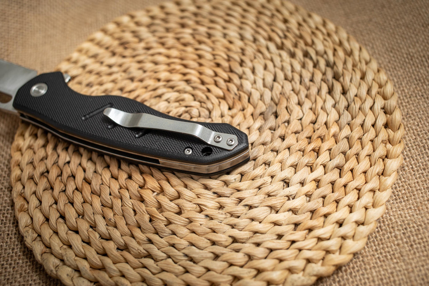 Lightweight G10 Folding EDC Knife – 5Cr14 Steel Blade, Stonewashed Finish, Outdoor Pocket Utility Tool
